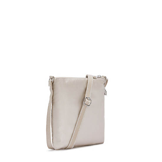 Bolsos Mini Kipling Keiko Metallic Crossbody Beige | MX 1334HA